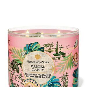BATH & BODY WORKS 3 Wick Candle Pastel Taffy Scent